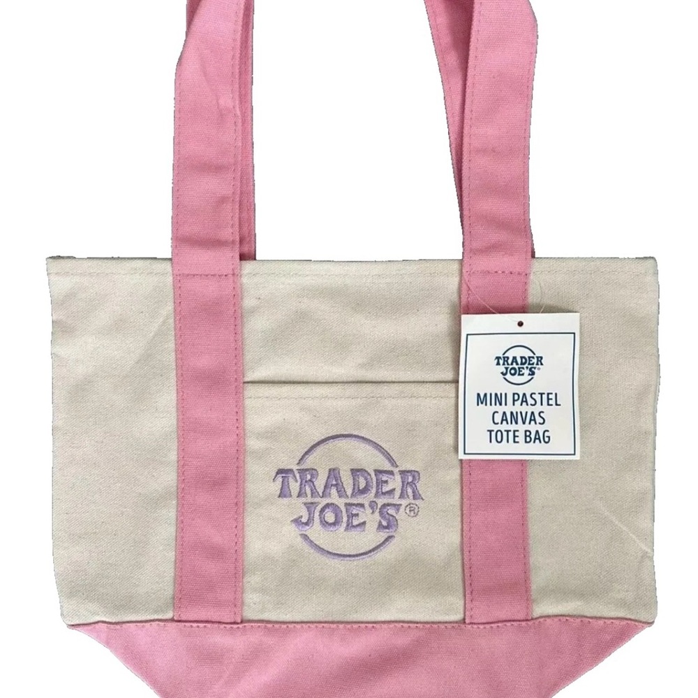 Trader Joe’s Mini Pastel Pink Canvas Tote